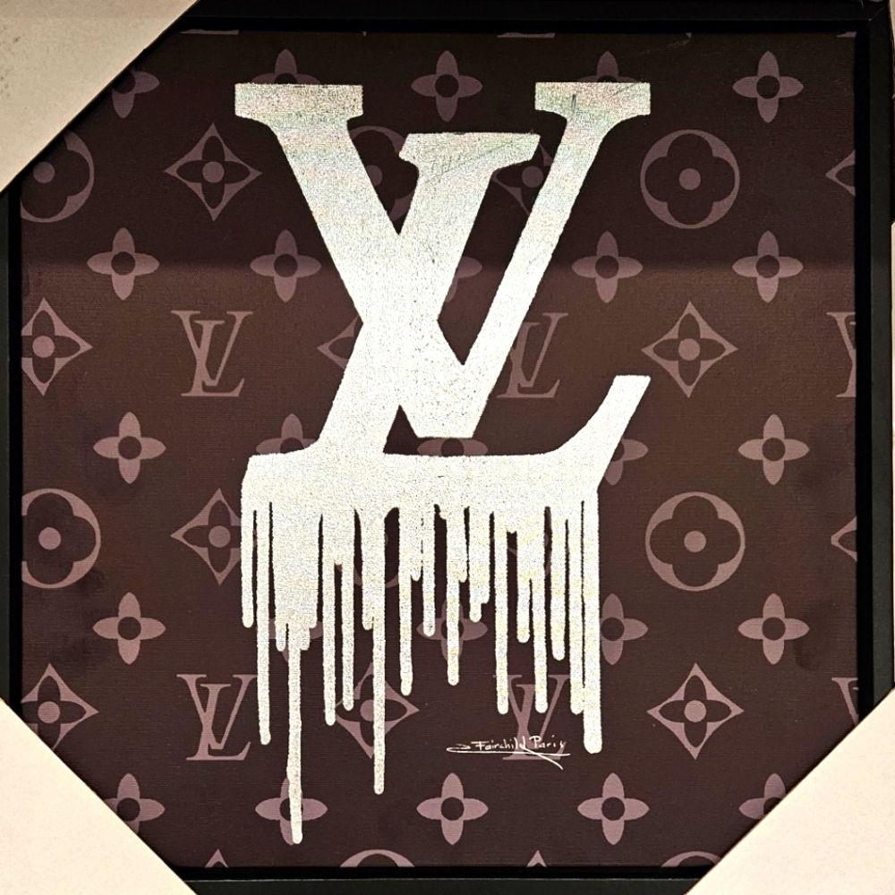 Rare- Fairchild Paris Dripping Louis Vuitton Canvas Wall Art 16×16